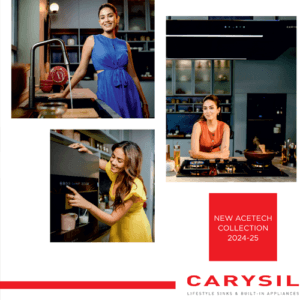 cover page of carysil product catalogue showcasing products of the brand.